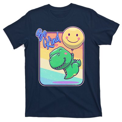 Be Kind Cute Happy TRex Dino Smiley Balloon T-Shirt