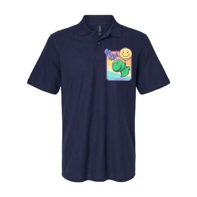 Be Kind Cute Happy TRex Dino Smiley Balloon Softstyle Adult Sport Polo