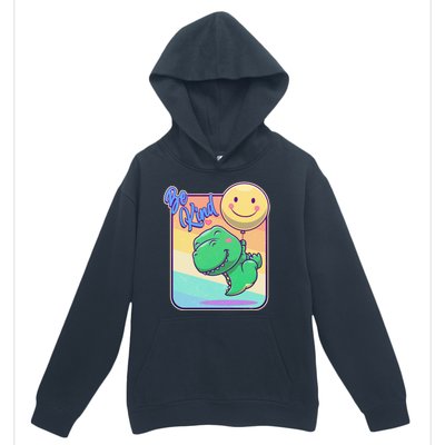 Be Kind Cute Happy TRex Dino Smiley Balloon Urban Pullover Hoodie