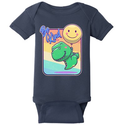 Be Kind Cute Happy TRex Dino Smiley Balloon Baby Bodysuit