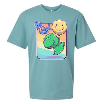 Be Kind Cute Happy TRex Dino Smiley Balloon Sueded Cloud Jersey T-Shirt