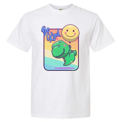 Be Kind Cute Happy TRex Dino Smiley Balloon Garment-Dyed Heavyweight T-Shirt