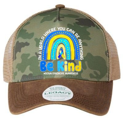 Be Kind Down Syndrome Awareness Rainbow Legacy Tie Dye Trucker Hat