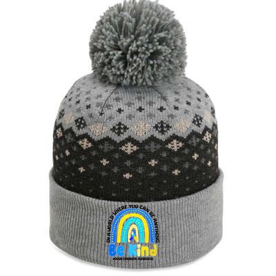 Be Kind Down Syndrome Awareness Rainbow The Baniff Cuffed Pom Beanie