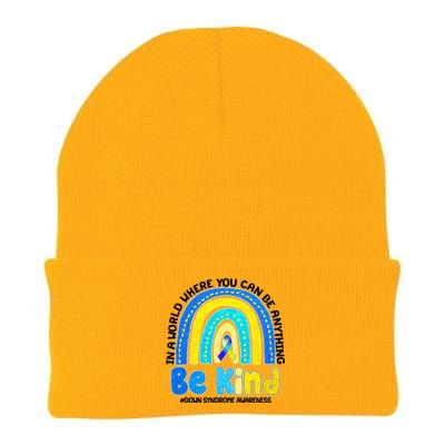 Be Kind Down Syndrome Awareness Rainbow Knit Cap Winter Beanie