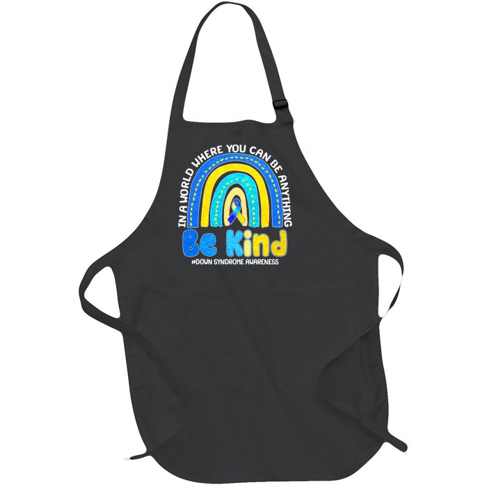 Be Kind Down Syndrome Awareness Rainbow Full-Length Apron With Pockets