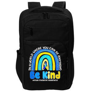 Be Kind Down Syndrome Awareness Rainbow Impact Tech Backpack