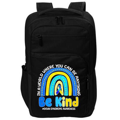 Be Kind Down Syndrome Awareness Rainbow Impact Tech Backpack