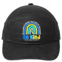 Be Kind Down Syndrome Awareness Rainbow 7-Panel Snapback Hat