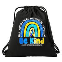 Be Kind Down Syndrome Awareness Rainbow Drawstring Bag