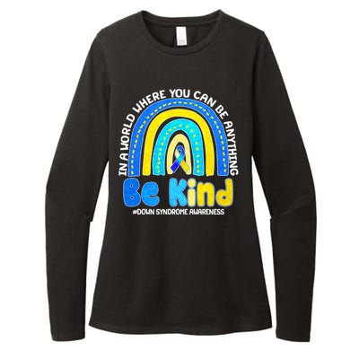 Be Kind Down Syndrome Awareness Rainbow Womens CVC Long Sleeve Shirt