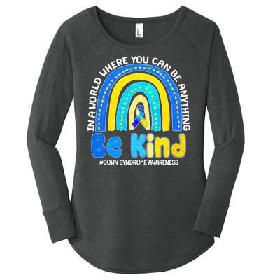 Be Kind Down Syndrome Awareness Rainbow Women's Perfect Tri Tunic Long Sleeve Shirt