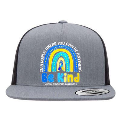 Be Kind Down Syndrome Awareness Rainbow Flat Bill Trucker Hat