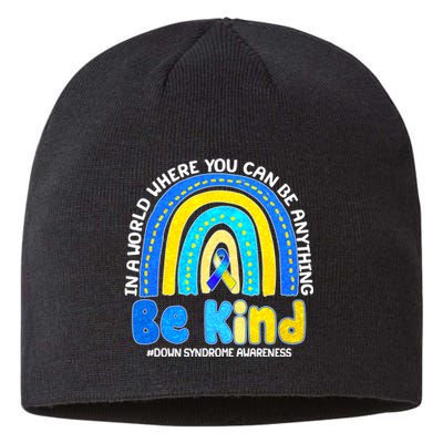 Be Kind Down Syndrome Awareness Rainbow Sustainable Beanie