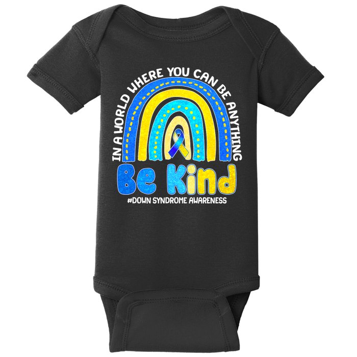 Be Kind Down Syndrome Awareness Rainbow Baby Bodysuit