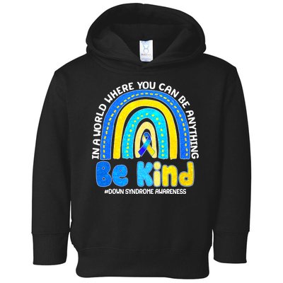 Be Kind Down Syndrome Awareness Rainbow Toddler Hoodie