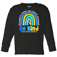 Be Kind Down Syndrome Awareness Rainbow Toddler Long Sleeve Shirt