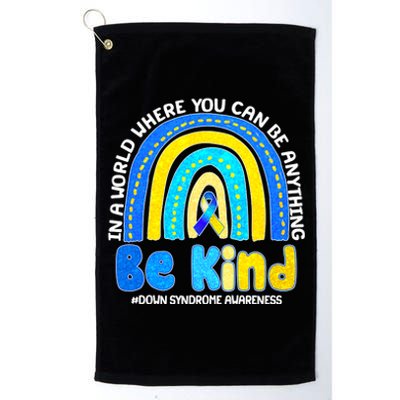 Be Kind Down Syndrome Awareness Rainbow Platinum Collection Golf Towel