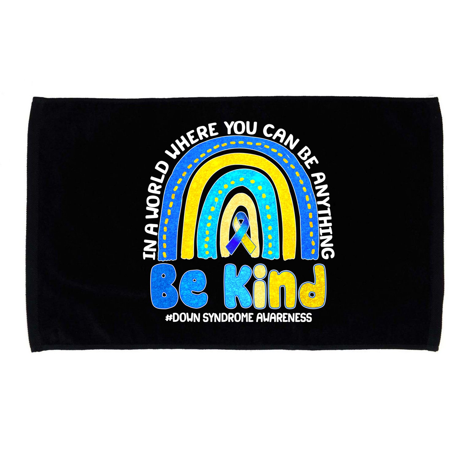 Be Kind Down Syndrome Awareness Rainbow Microfiber Hand Towel