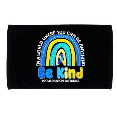 Be Kind Down Syndrome Awareness Rainbow Microfiber Hand Towel