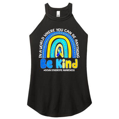 Be Kind Down Syndrome Awareness Rainbow Women's Perfect Tri Rocker Tank