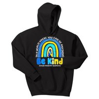 Be Kind Down Syndrome Awareness Rainbow Kids Hoodie