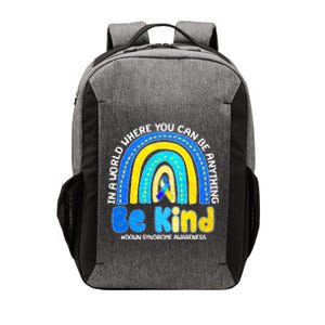 Be Kind Down Syndrome Awareness Rainbow Vector Backpack