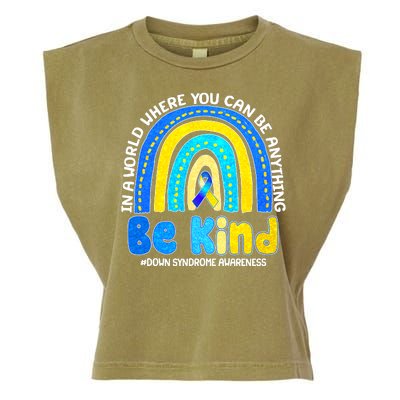 Be Kind Down Syndrome Awareness Rainbow Garment-Dyed Women's Muscle Tee