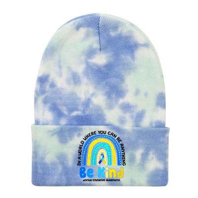 Be Kind Down Syndrome Awareness Rainbow Tie Dye 12in Knit Beanie