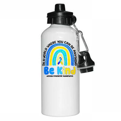 Be Kind Down Syndrome Awareness Rainbow Aluminum Water Bottle