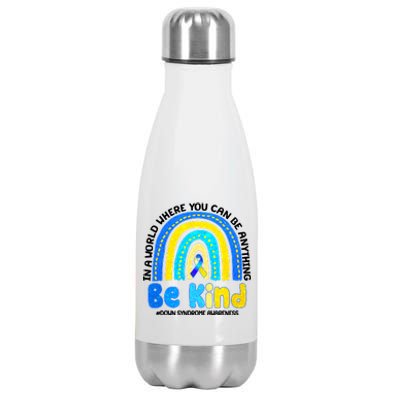 Be Kind Down Syndrome Awareness Rainbow Stainless Steel Insulated Water Bottle