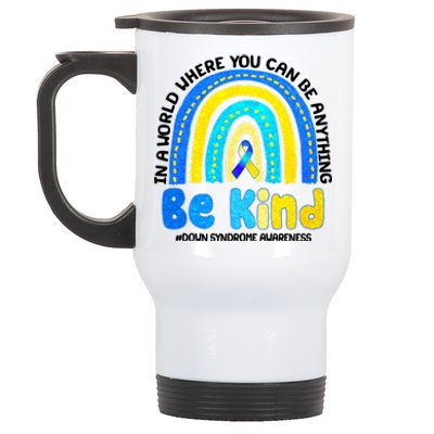 Be Kind Down Syndrome Awareness Rainbow Stainless Steel Travel Mug