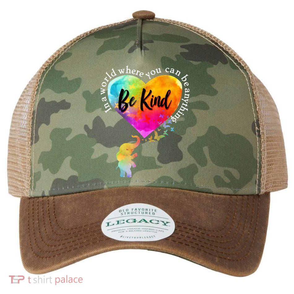 Be Kind Elephant Heart Legacy Tie Dye Trucker Hat