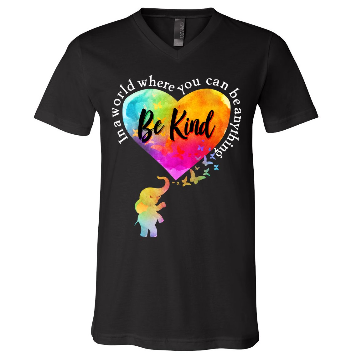 Be Kind Elephant Heart V-Neck T-Shirt