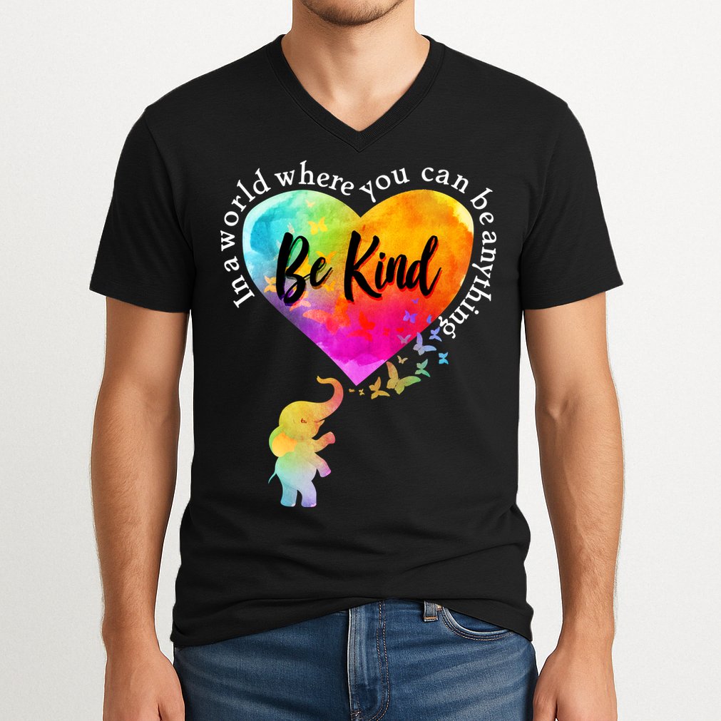 Be Kind Elephant Heart V-Neck T-Shirt