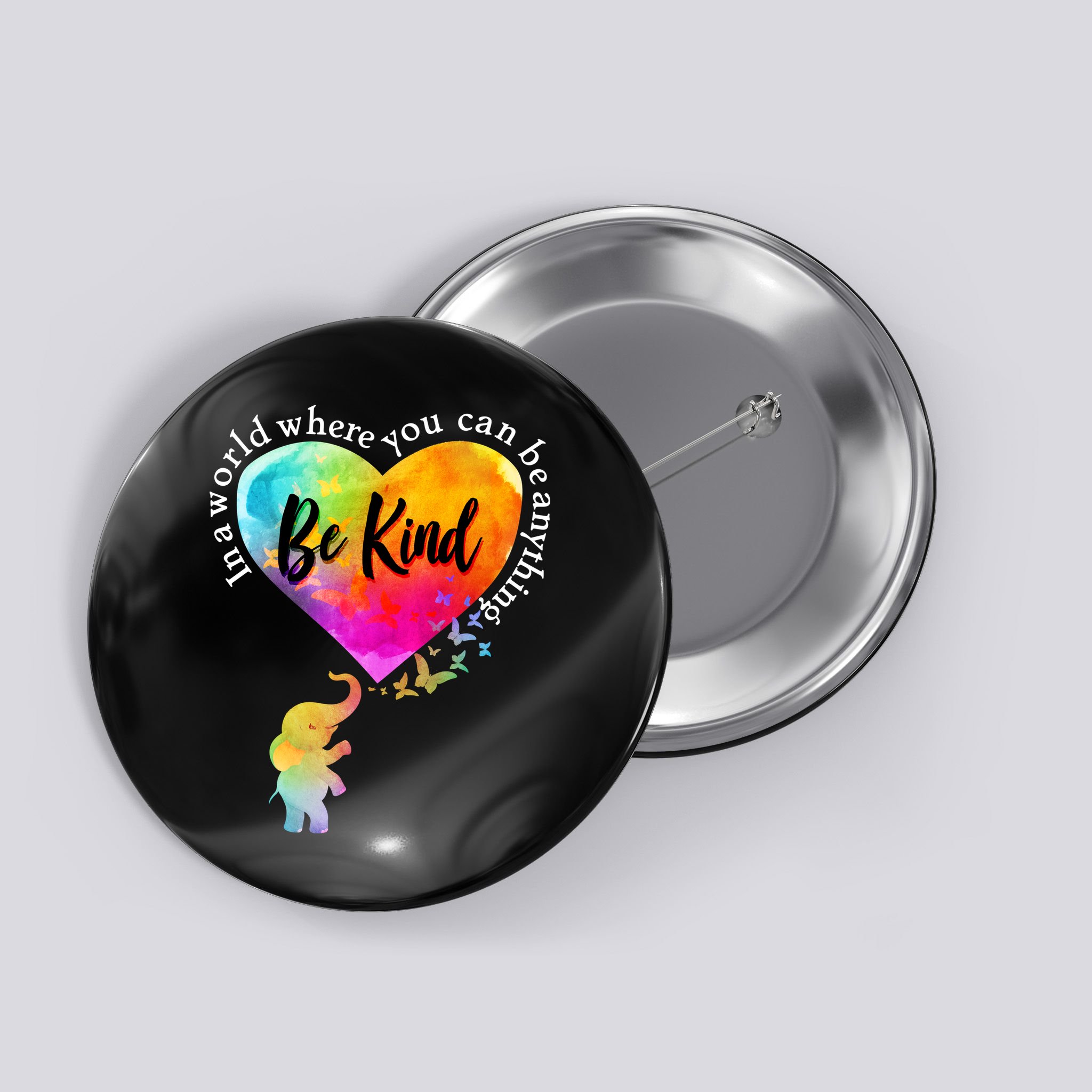 Be Kind Elephant Heart Button