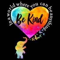Be Kind Elephant Heart Drawstring Bag