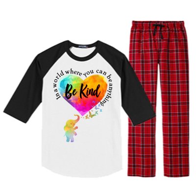 Be Kind Elephant Heart Raglan Sleeve Pajama Set