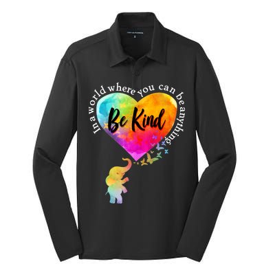 Be Kind Elephant Heart Silk Touch Performance Long Sleeve Polo