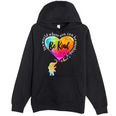 Be Kind Elephant Heart Premium Pullover Hoodie