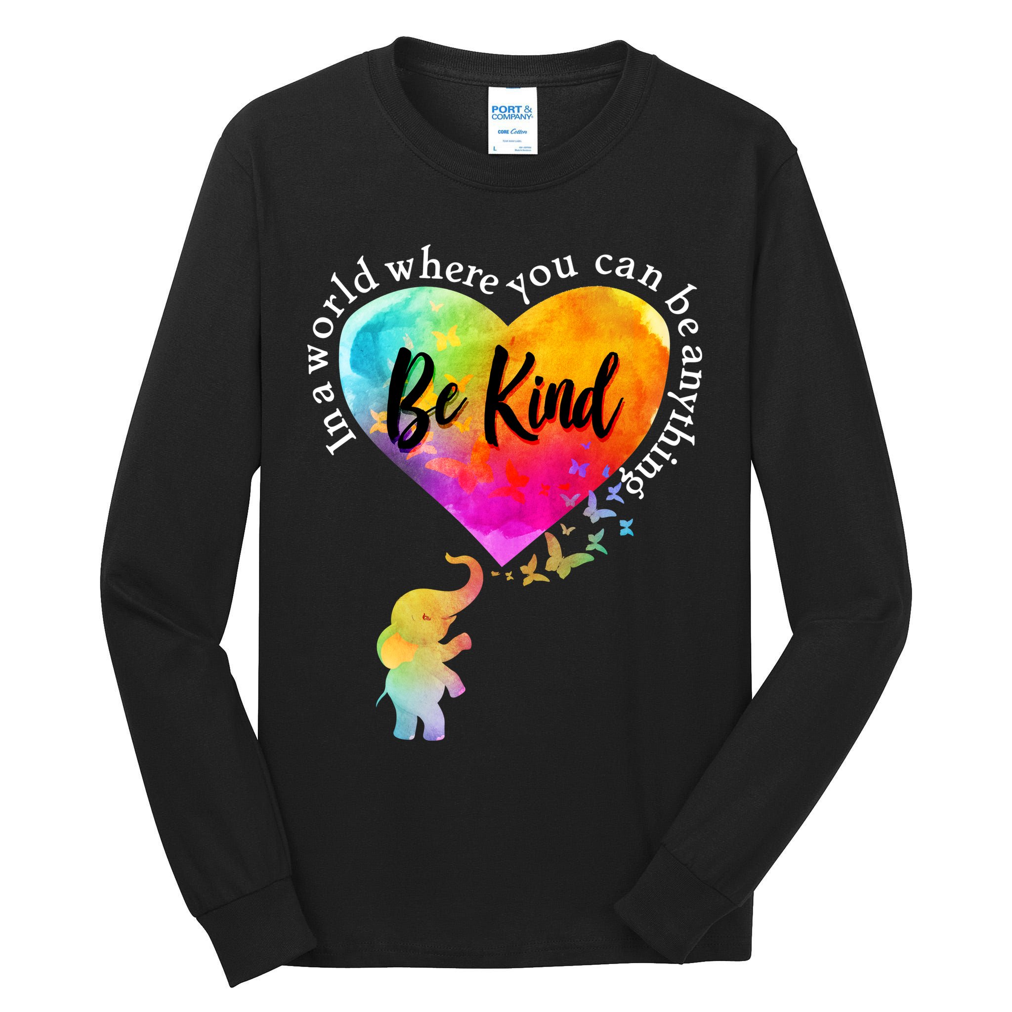 Be Kind Elephant Heart Tall Long Sleeve T-Shirt
