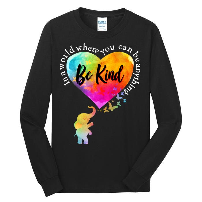 Be Kind Elephant Heart Tall Long Sleeve T-Shirt