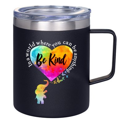 Be Kind Elephant Heart 12oz Stainless Steel Coffee Mug
