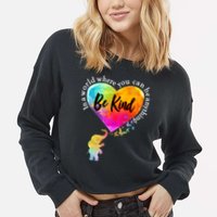 Be Kind Elephant Heart Cropped Pullover Crew