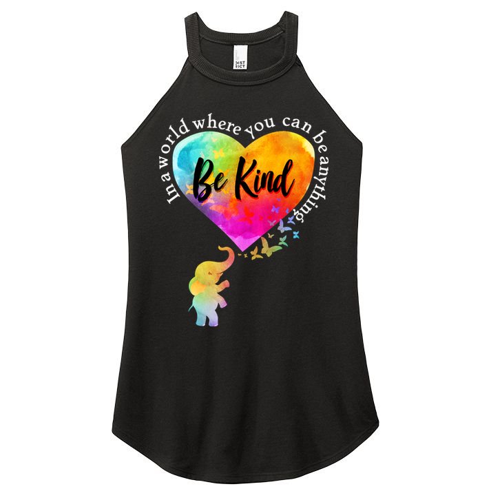 Be Kind Elephant Heart Women's Perfect Tri Rocker Tank