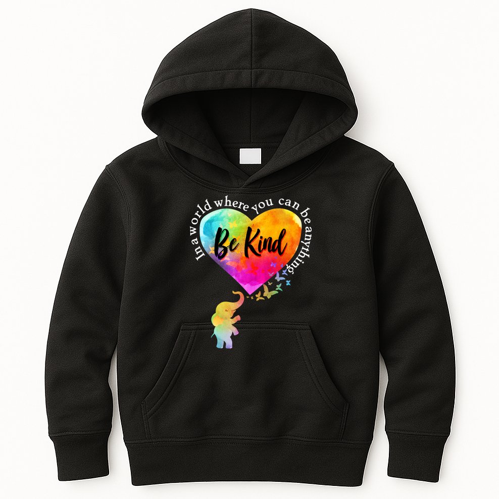 Be Kind Elephant Heart Kids Hoodie
