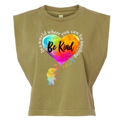 Be Kind Elephant Heart Garment-Dyed Women's Muscle Tee