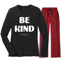 Be Kind Of A Dick Vintage Women's Long Sleeve Flannel Pajama Set 