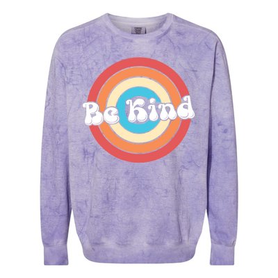 Be Kind Retro Emblem Colorblast Crewneck Sweatshirt