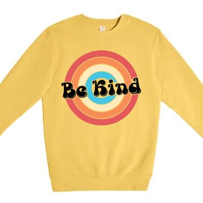 Be Kind Retro Emblem Premium Crewneck Sweatshirt